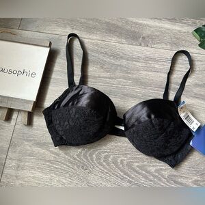 Vintage maidenform Rendevous satin and lace underwire padded bra w bow 34C NWT!
